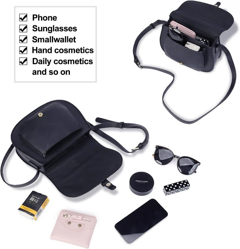 AFKOMST Crossbody Bags for Women,Small Saddle Purse and Boho Cross Body Handbags,Vegan Leather - Image 3